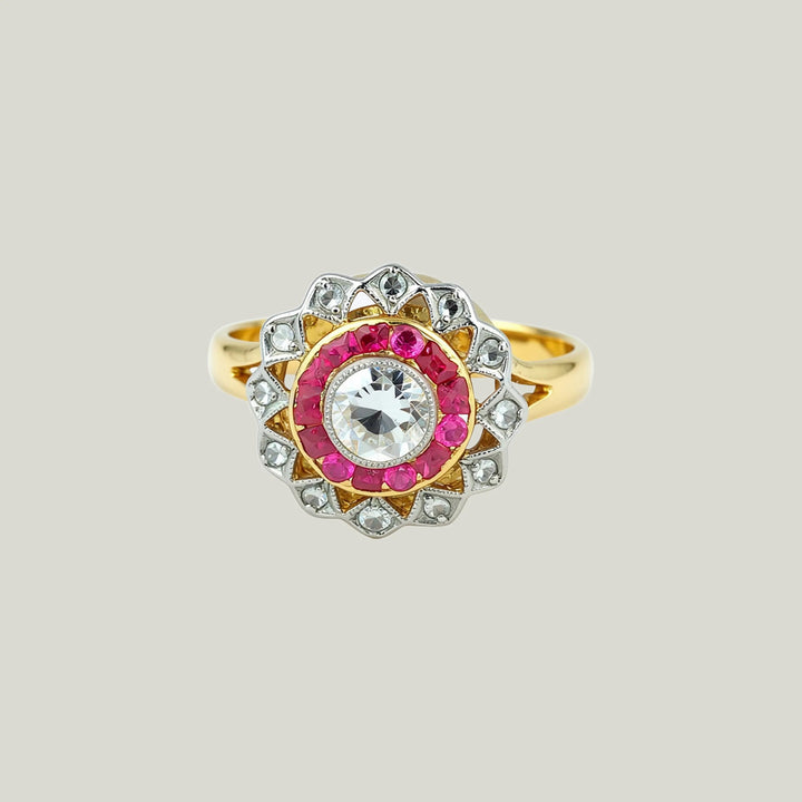 Belle Epoque 18KYG 0.55 ct. Diam, Ruby Cocktail Ring