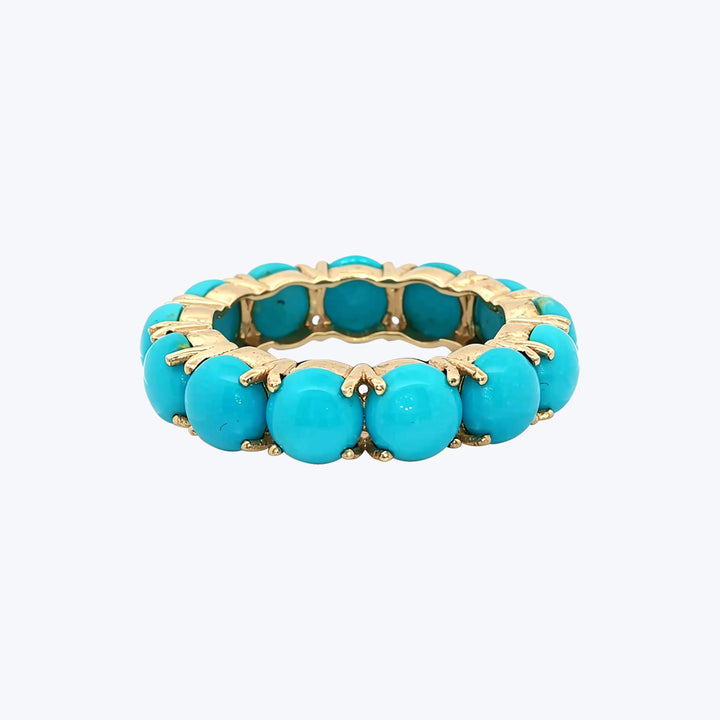 18KYG Turquoise Wedding Band