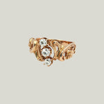 English Victorian 18KYG Foliate Diamond Ring