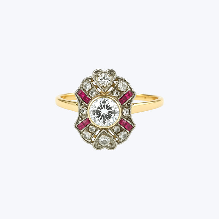 Belle Epoque 18KYG 0.9 ct. TW Diam and Ruby Ring