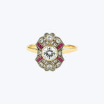 Belle Epoque 18KYG 0.9 ct. TW Diam and Ruby Ring