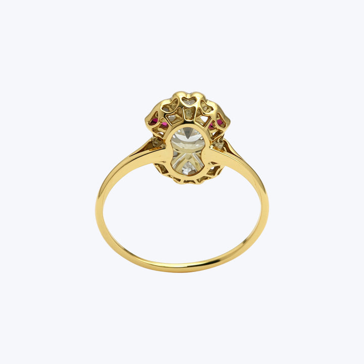 Belle Epoque 18KYG 0.9 ct. TW Diam and Ruby Ring