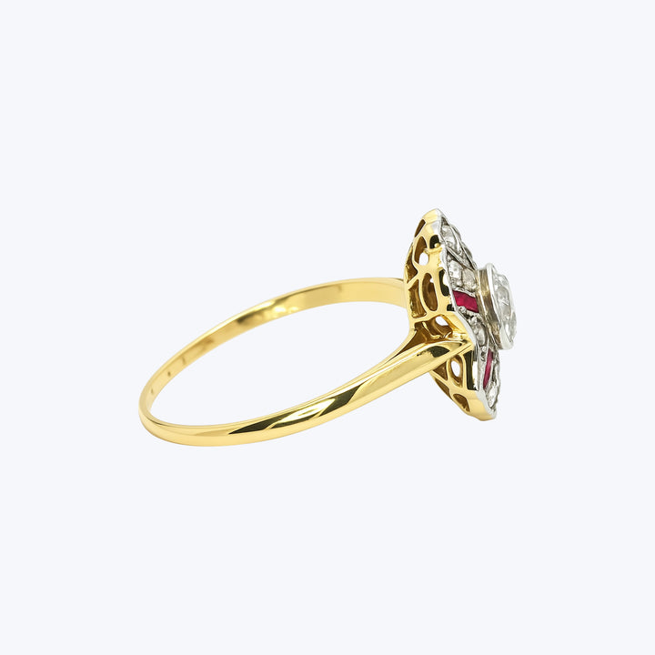 Belle Epoque 18KYG 0.9 ct. TW Diam and Ruby Ring