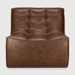 N701 Tufted Armless Chair Chestnut Leather