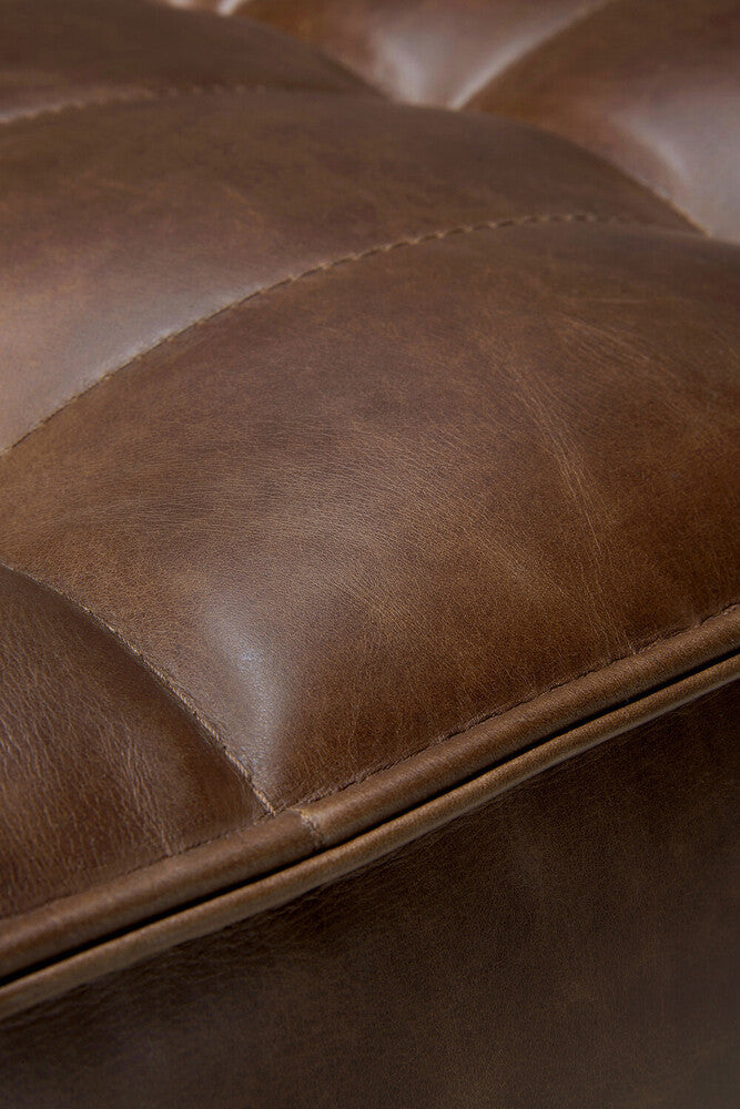 N701 Tufted Armless Chair Chestnut Leather