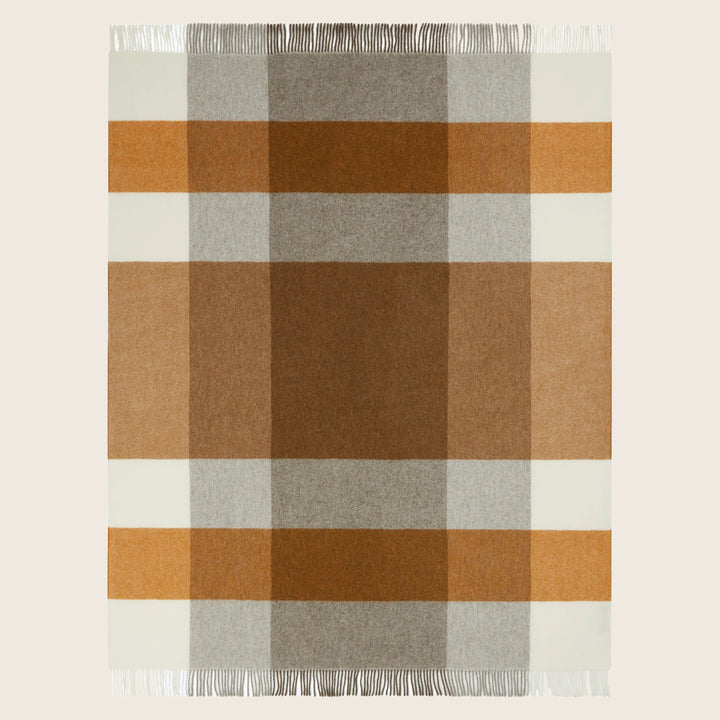 Uruguay Check Organic Wool Throw
