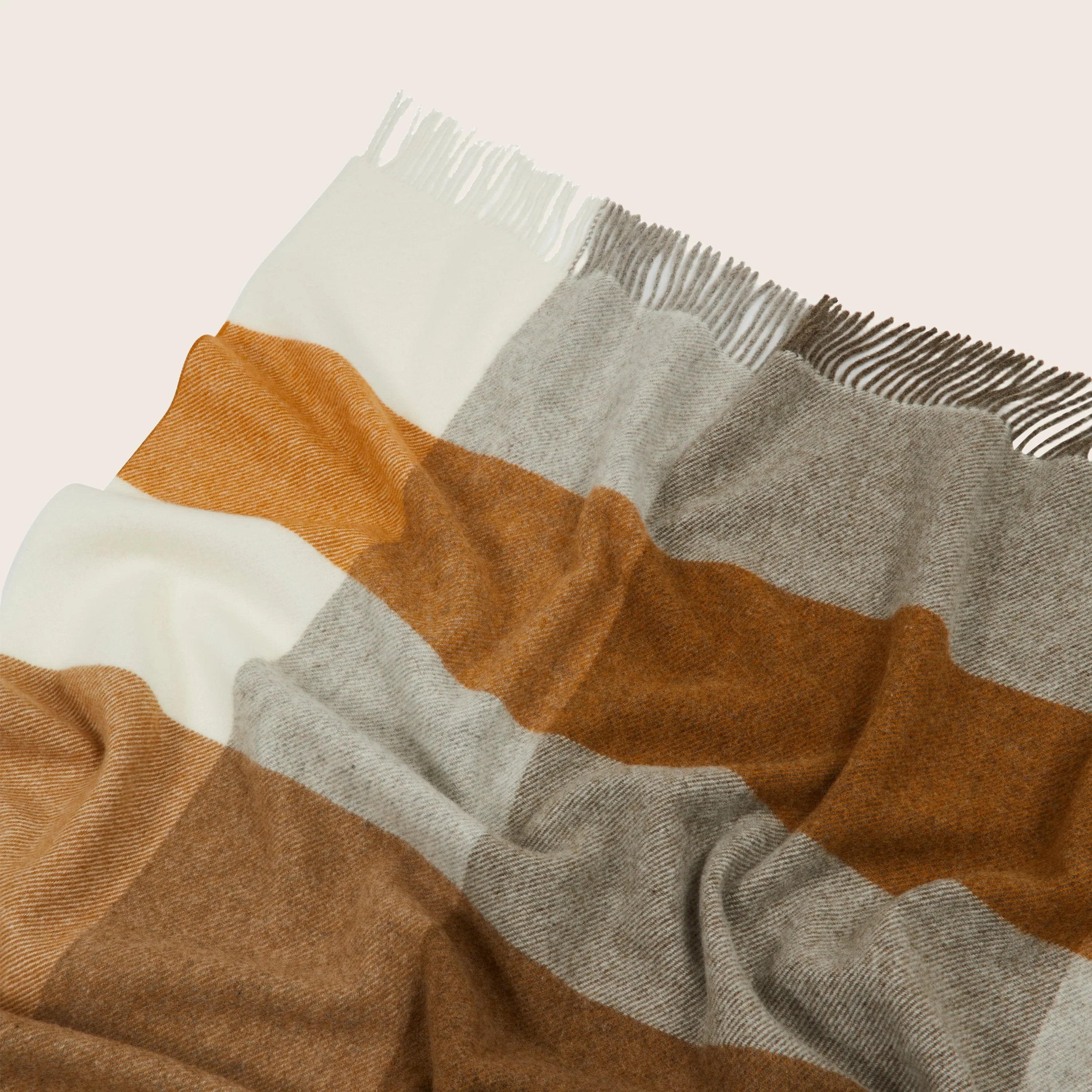 Uruguay Check Organic Wool Throw - Thumbnail 3