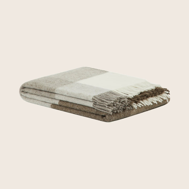 Uruguay Check Organic Wool Throw