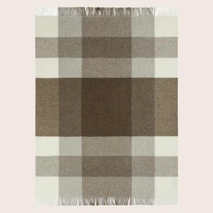 Uruguay Check Organic Wool Throw