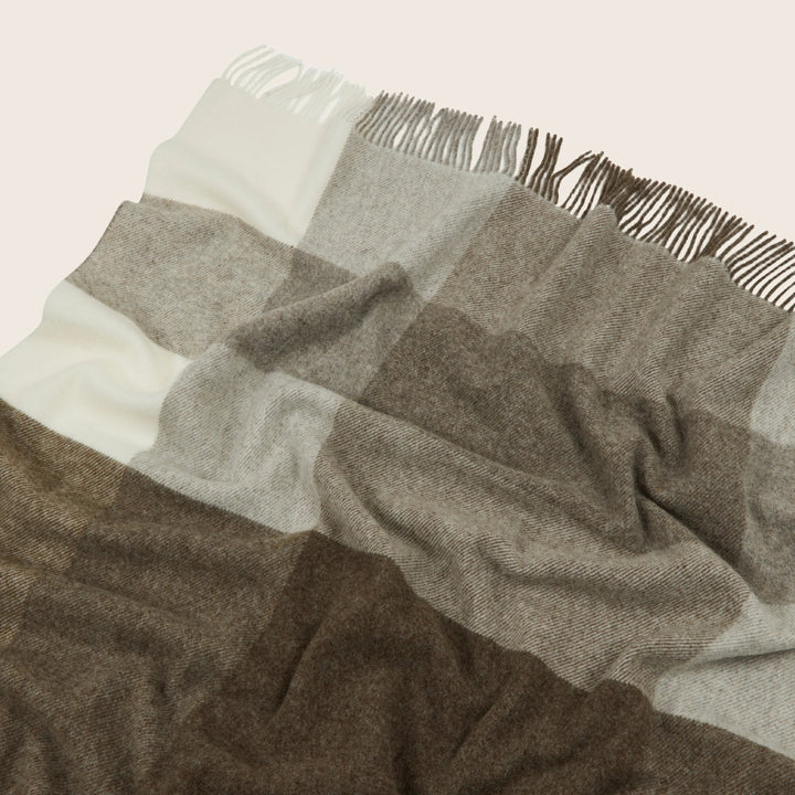 Uruguay Check Organic Wool Throw