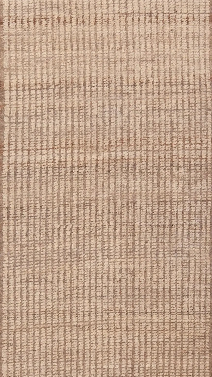 Brown Zameen Transitional Wool Rug - 3'1" x 9'9"