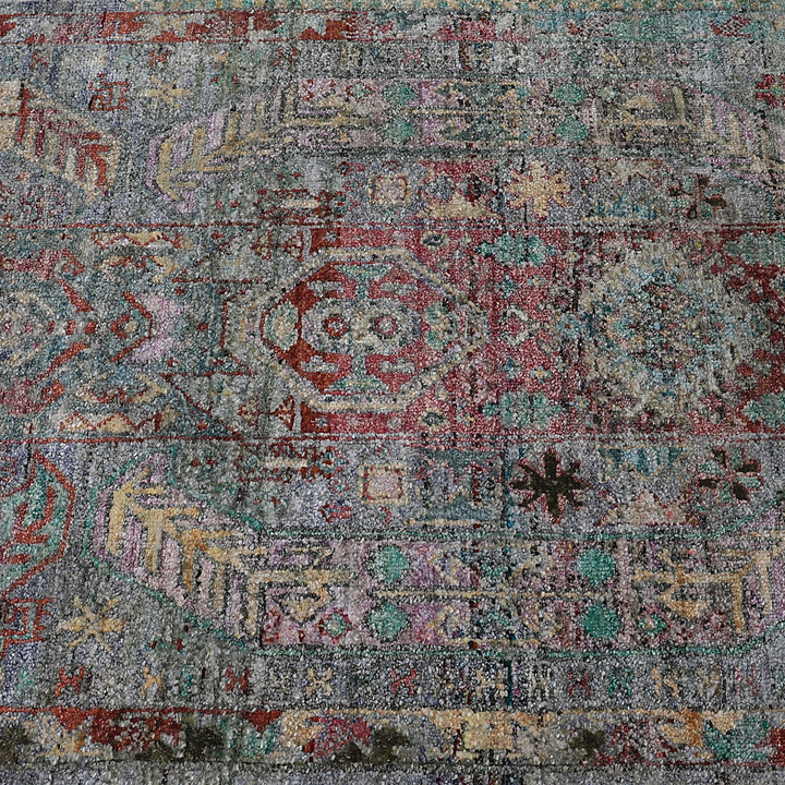 Multicolored Alchemy Transitional Silk Runner - 3'3" x 13'3"