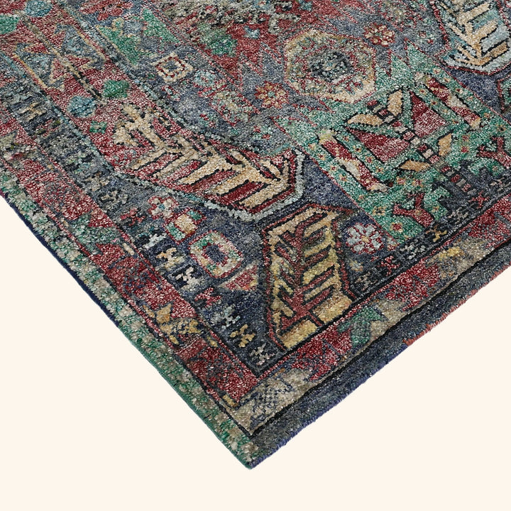 Multicolored Alchemy Transitional Silk Runner - 3'3" x 13'3"