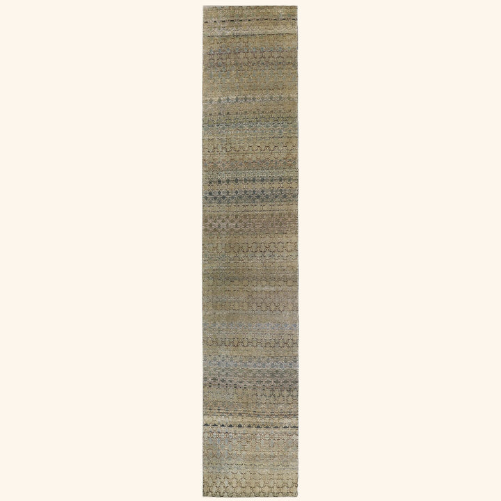 Grey Alchemy Transitional Silk Wool Blend Runner - 2'10" x 15'1"