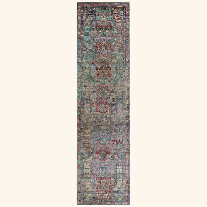 Multicolored Alchemy Transitional Silk Runner - 3'3" x 13'3"