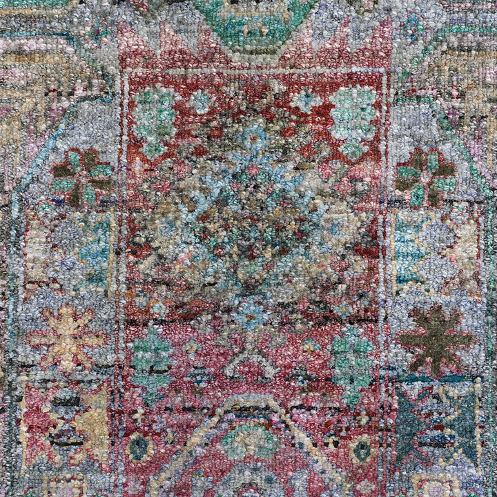 Multicolored Alchemy Transitional Silk Runner - 3'3" x 13'3"