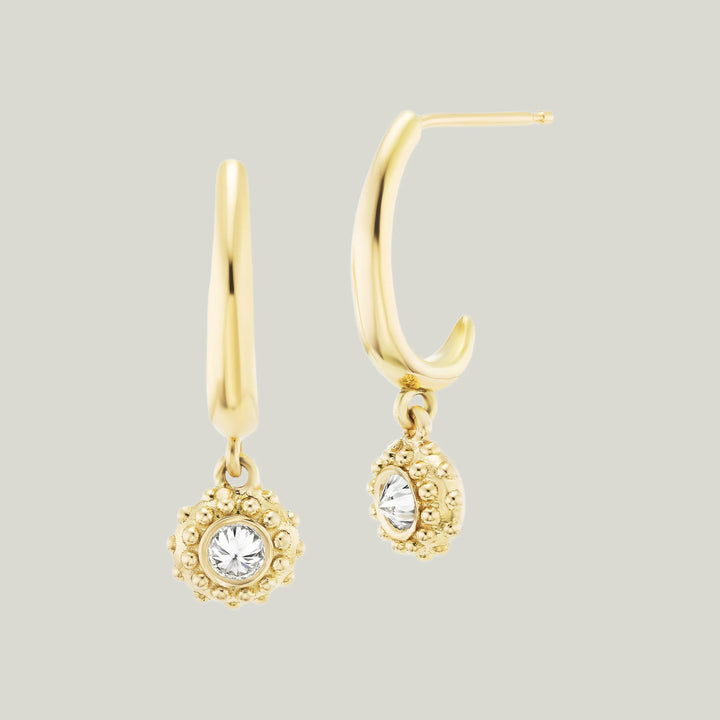 Diamond Sea Urchin Drop Hoops