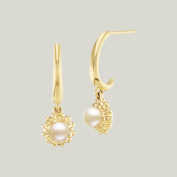 Pearl Sea Urchin Drop Hoops