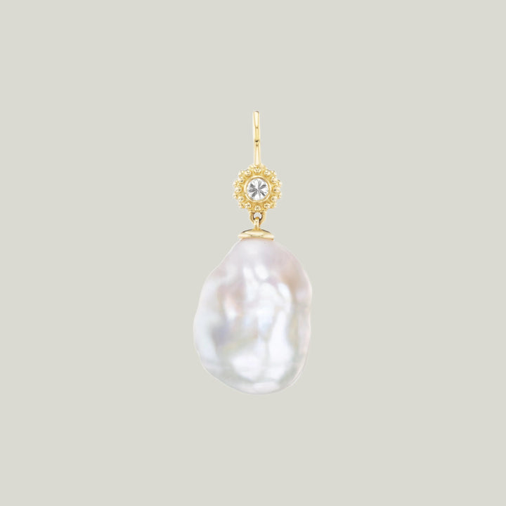 Gigi Baroque Pearl and Diamond Drop Pendant