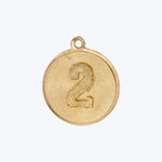 14K Gold "Number 2" Charm Pendant 1.80grs