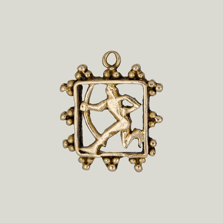 14K Gold Sagittarius Astrological Charm Pendant 1.72grs