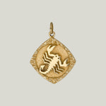 14K Gold Scorpio Astrological Charm Pendant 0.87grs