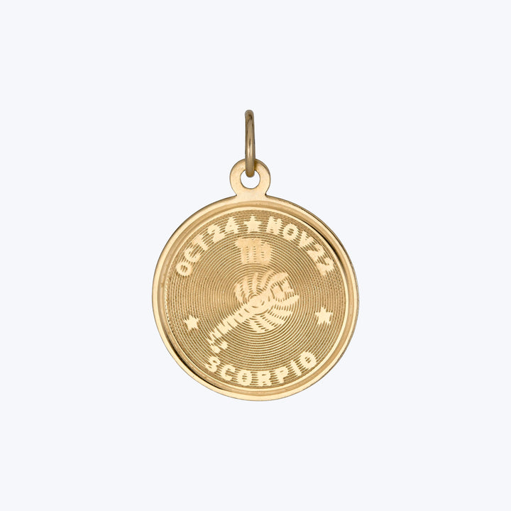 14K Gold Scorpio Astrological Charm Pendant 3.28grs