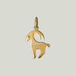 18K Gold Aries Astrological Charm Pendant 0.65grs