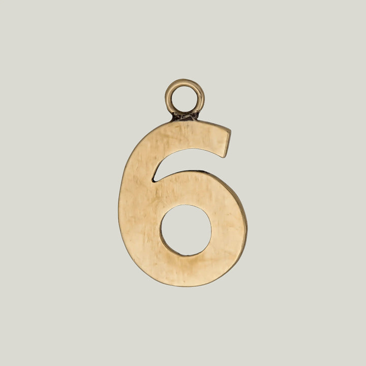 14K Yellow Gold Pendant with Bold "6" Motif - Crafted in 1960