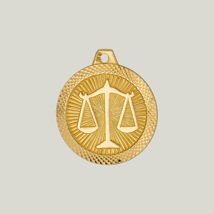 18K Gold Libra Astrological Charm Pendant 2.80grs