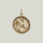 14K Gold Virgo Astrological Charm Pendant 2.57grs