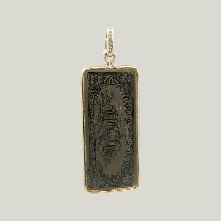 1960' $10 dollar bill charm in 14k Yellow Gold