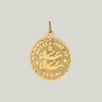 14K Gold Gemini Astrological Charm Pendant 1.05grs