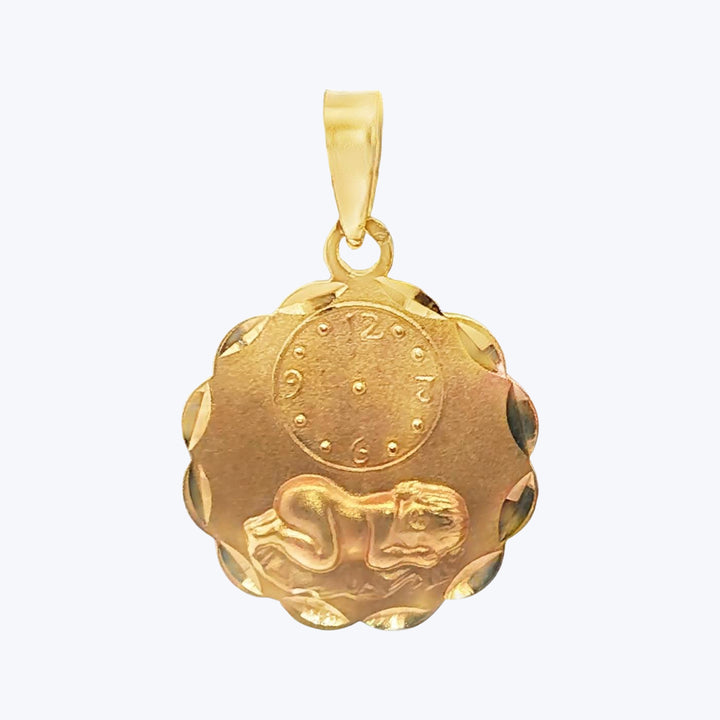 1960' baby birth time charm in 14k Yellow Gold