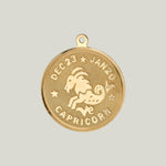 14K Gold Capricorn Astrological Charm Pendant 1.79grs