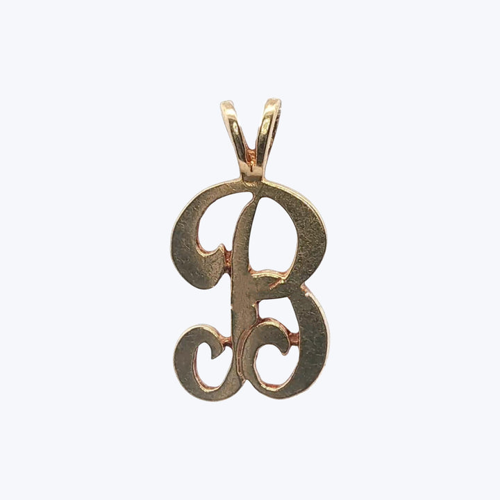 1960' letter B charm in 14k Yellow Gold