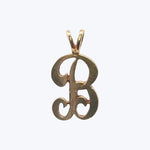 1960' letter B charm in 14k Yellow Gold