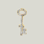 Modern Diamond Key Charm in 14k Yellow Gold