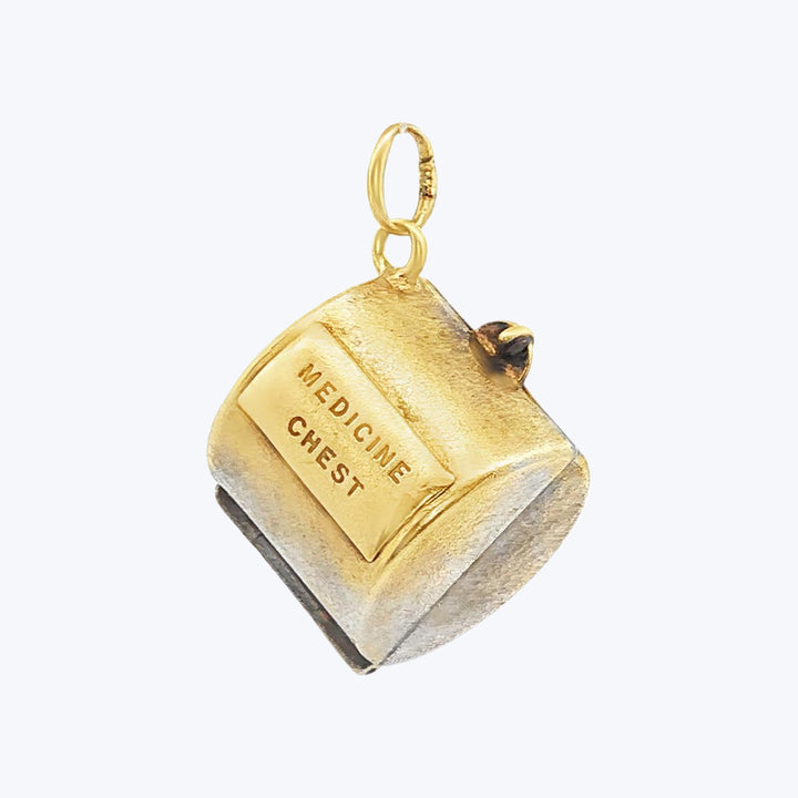 1950's Medicine Chest Charm in 14k Yellow Gold