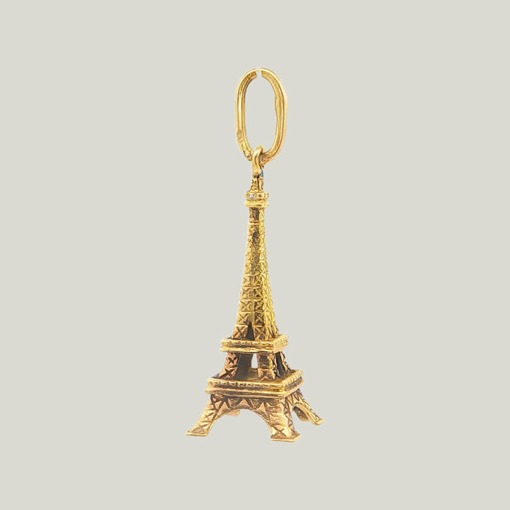 1970's Eiffel Tower Charm in 14k Yellow Gold