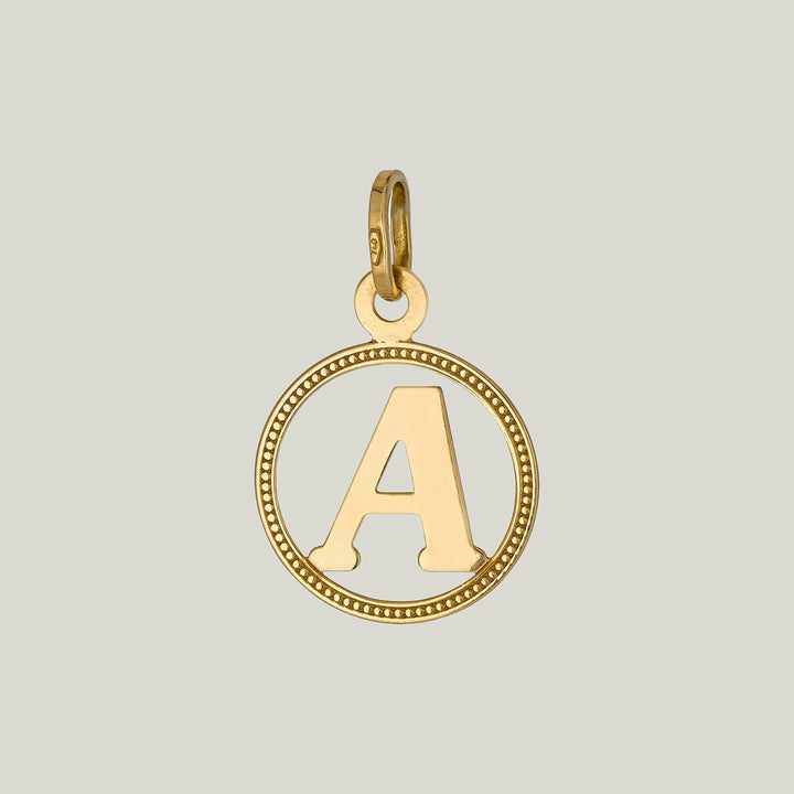 18k Yellow Gold Charm Letter A 1950's