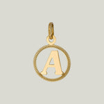 18k Yellow Gold Charm Letter A 1950's