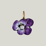 14KYG Purple and White 0.15 ct. Diamond Pansy Pendant