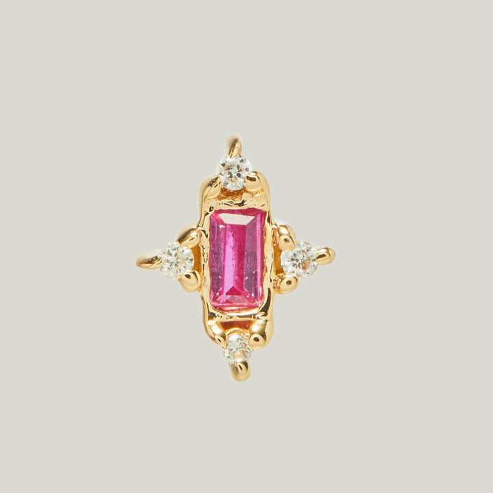 Amulet Stud with Ruby