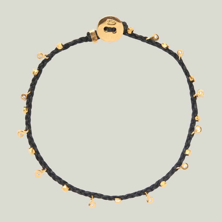 Fairy Bead Charms Bracelet in Ebony