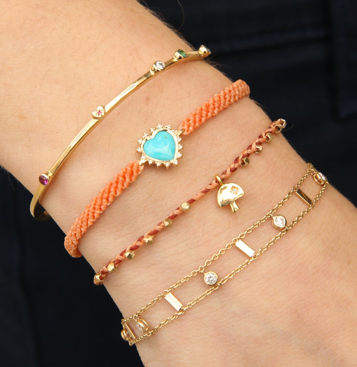 Double Chain Diamond Tinsel Bracelet in Gold