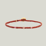 Ruby Amulet Studded Macrame Bracelet in Rust