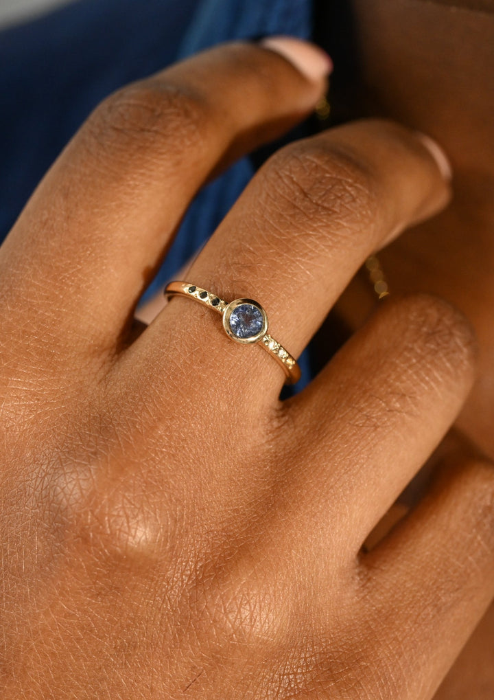The Midnight Ring with Blue Sapphire