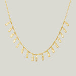 Baguette Diamond And Round Diamond Stacked Quatre-Fringe Necklace