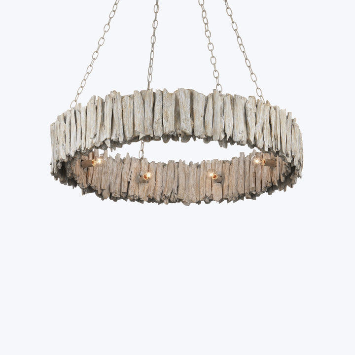 Driftwood Whitewash Ring Chandelier
